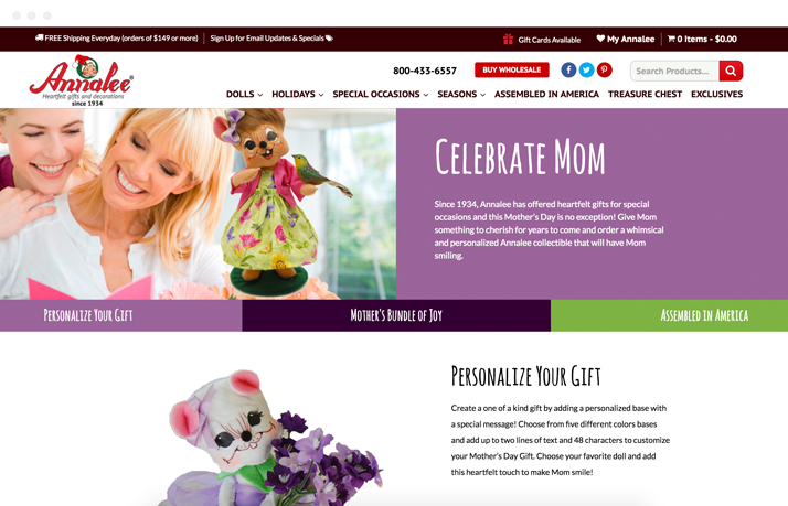 Annalee Website Landing Page Example