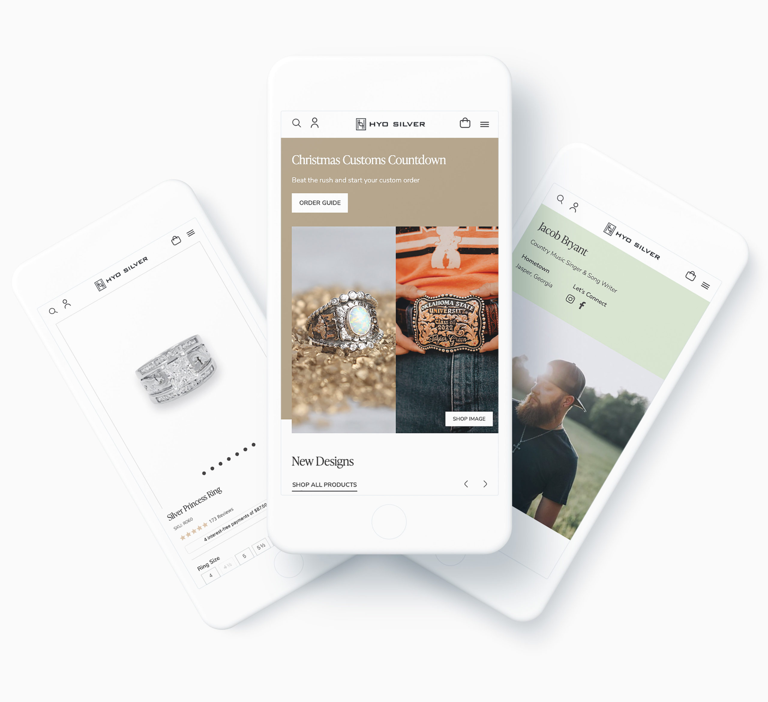 Hyo Silver Mobile WordPress / WooCommerce Website Design Samples