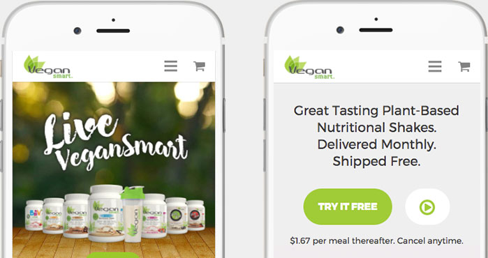 Live Vegan Smart Mobile Site Sample