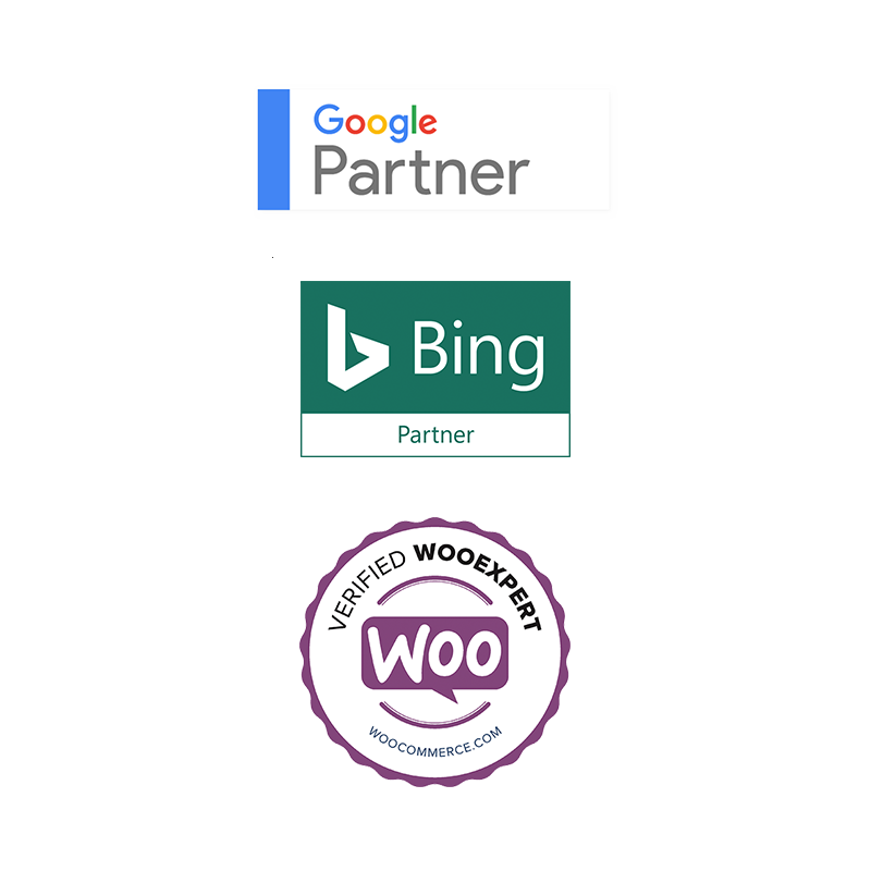 Google Partner, Bing Prtner, WooExpert Certifications