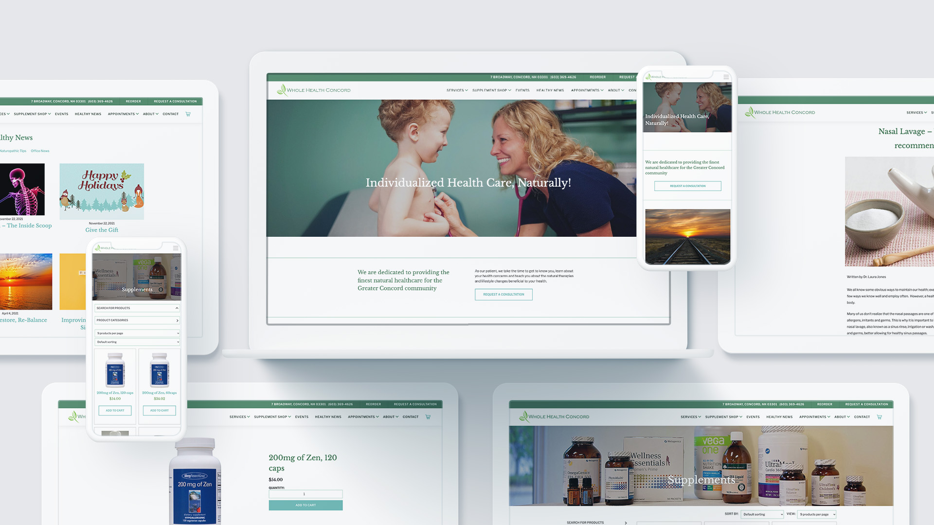 Whole Health Concord WordPress / WooCommerce Website Redesign