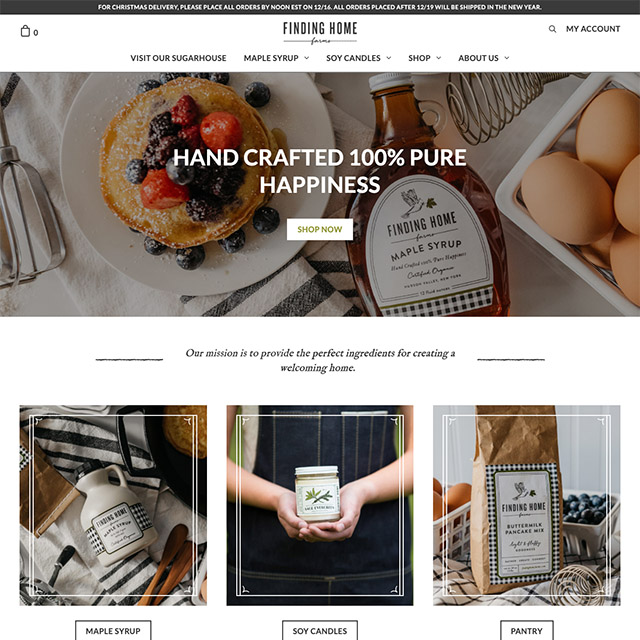 Finding Home Farms Website Homepage