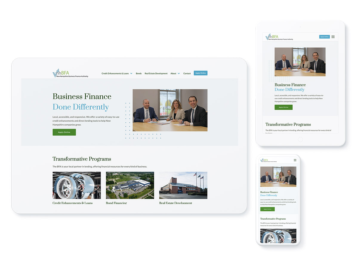 NH Business Finance Authority WordPress Website