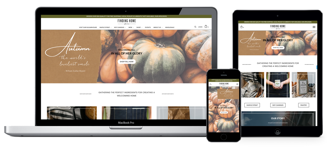 Finding Home Farms e-Commerce Website Design Samples
