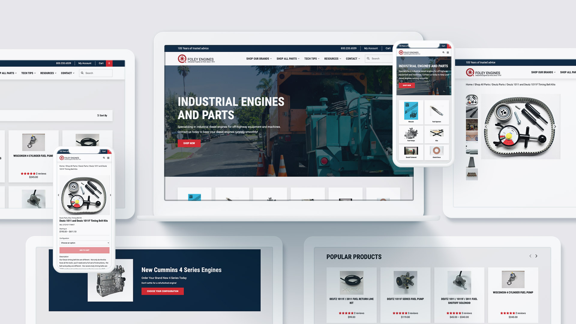 Foley Industrial Engines WordPress / WooCommerce Website Redesign