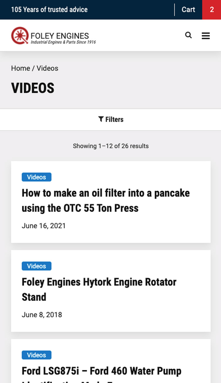 Foley Engines Video Tech Tip Archive Mobile Design