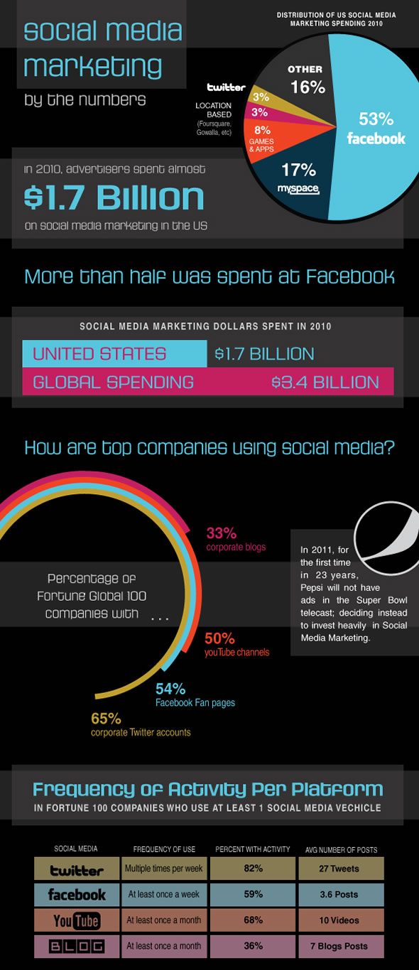 Social Media Platform Marketing Spending 2010 Infographic